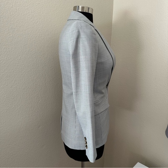 CLUB MONACO Borrem Single Button Blazer Wool Blend White Grey Size 10 - Picture 7 of 16